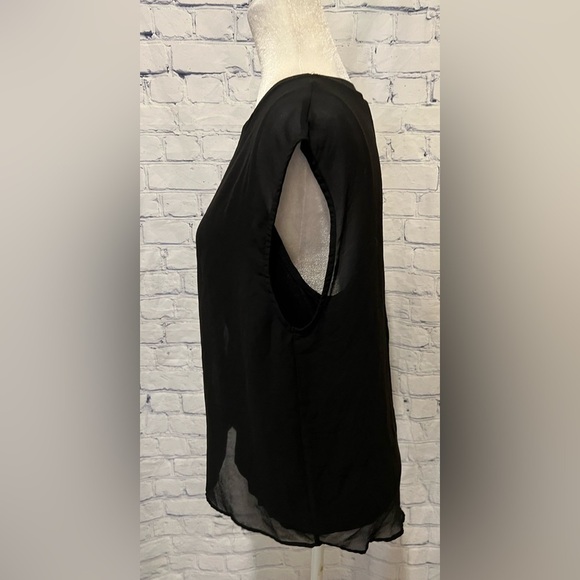 Zara Black Tank With Sheer Overlay Size Medium - Picture 3 of 5